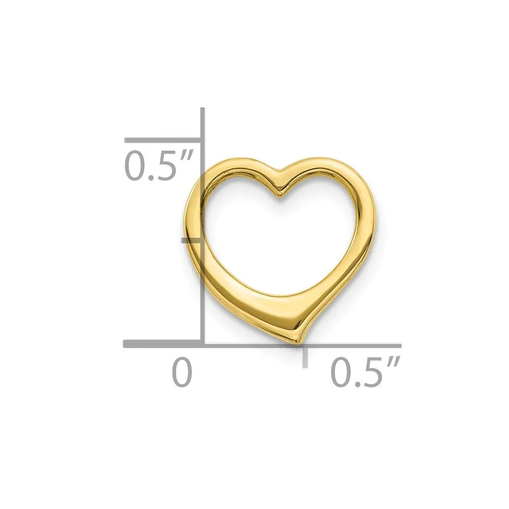 10K Polished Heart Chain Slide