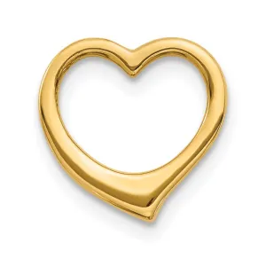 10K Polished Heart Chain Slide