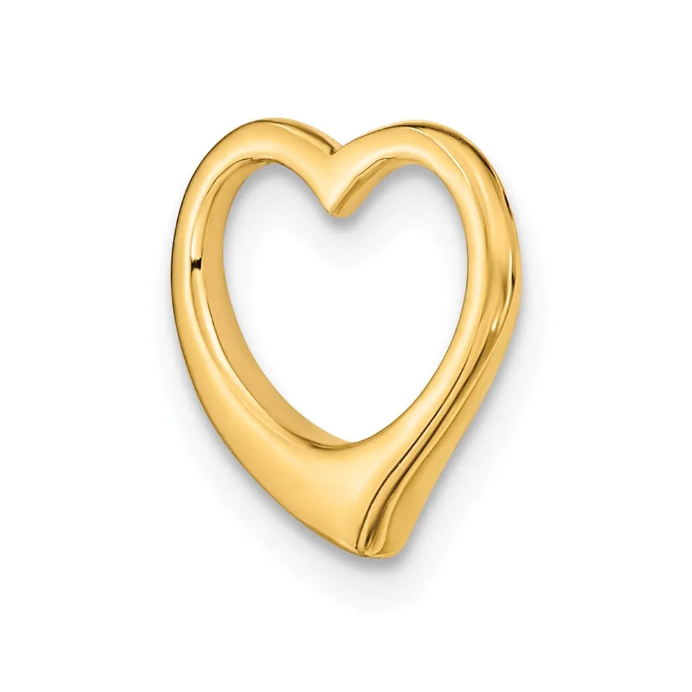 10K Polished Heart Chain Slide