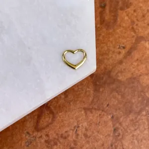 14KT Yellow Gold Mini Open Heart Pendant Charm Slide