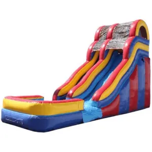 18'H Double Dip Water Slide Wet n Dry (Red)