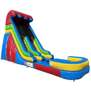 18'H Dura-Lite Rainbow Water Slide w Detachable Pool