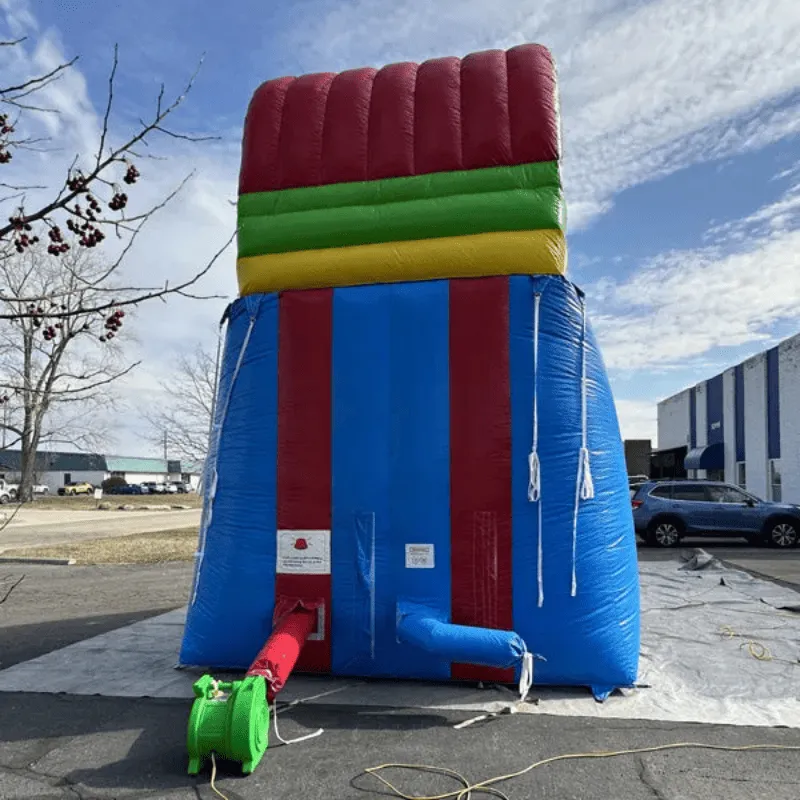 18'H Dura-Lite Rainbow Water Slide w Detachable Pool