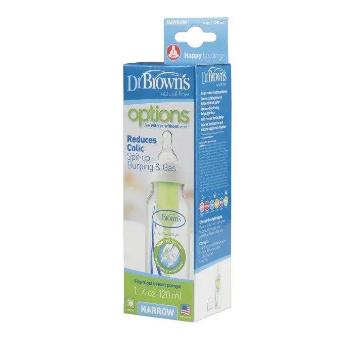[2-Pack] Dr Brown's 4 oz/120 ml PP Narrow Neck "Options" Bottle