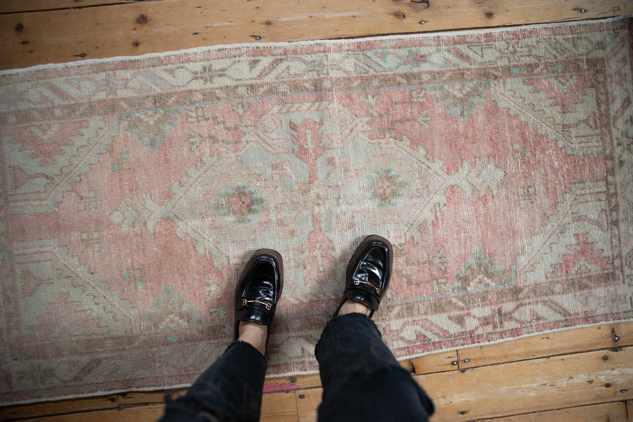 2.5x5.5 Vintage Distressed Oushak Rug Runner