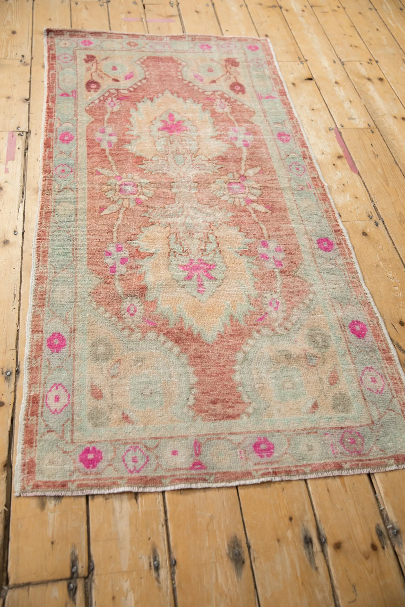 2.5x5.5 Vintage Distressed Oushak Rug Runner
