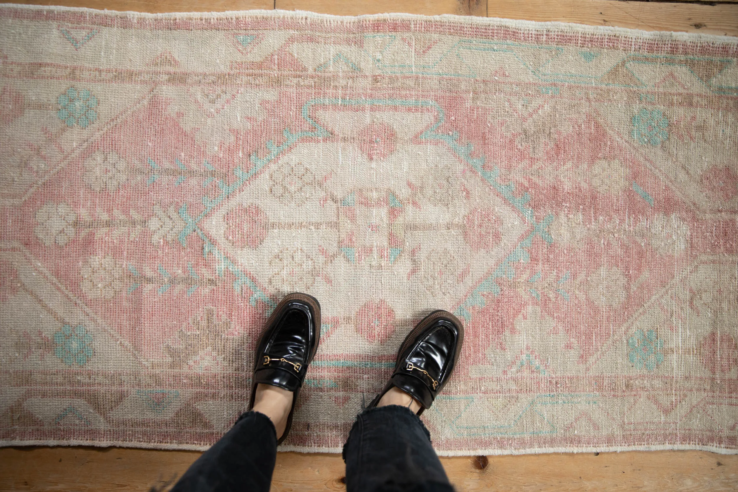 2.5x5.5 Vintage Distressed Oushak Rug Runner