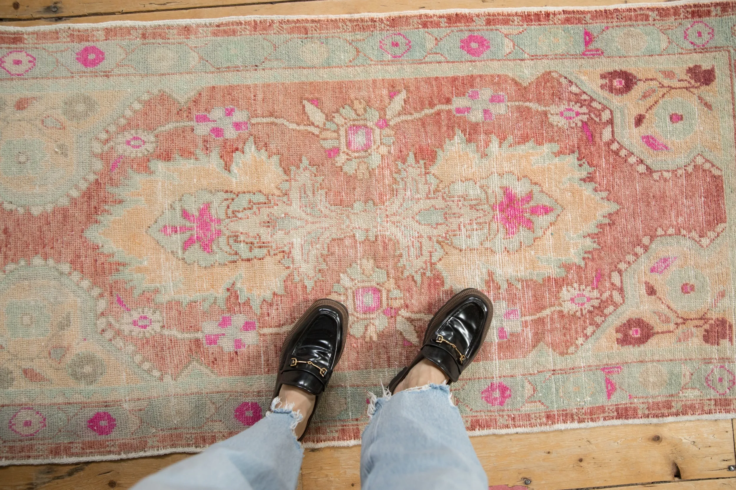 2.5x5.5 Vintage Distressed Oushak Rug Runner