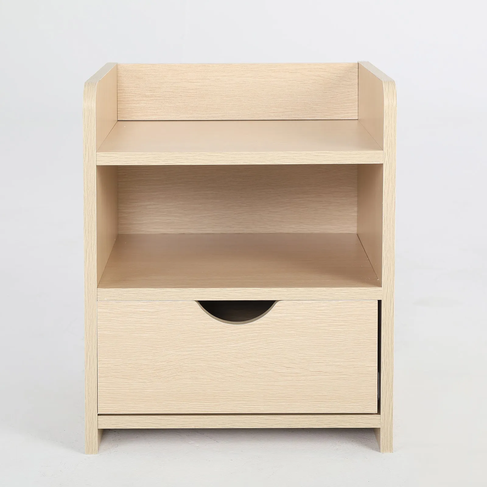 2X Bedside Table Side Storage Cabinet Nightstand Bedroom 1 Drawer 2 Shelf LARK OAK