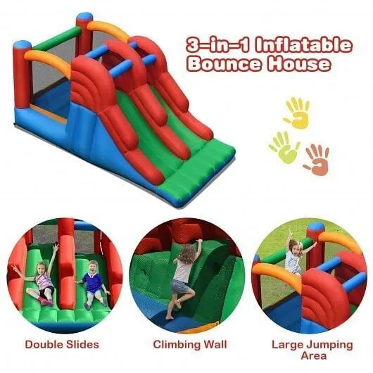 3-in-1 Dual Slides Jumping Castle Bouncer without Blower - Color: Multicolor