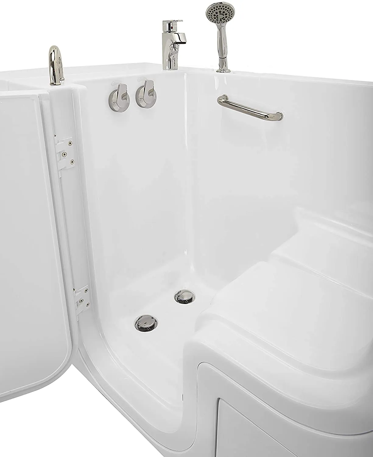32x52 Transfer Soaking Acrylic Walk-In Tub, Fast Fill Faucet, Left 2" Dual Drain