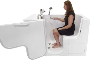32x52 Transfer Soaking Acrylic Walk-In Tub, Fast Fill Faucet, Left 2" Dual Drain