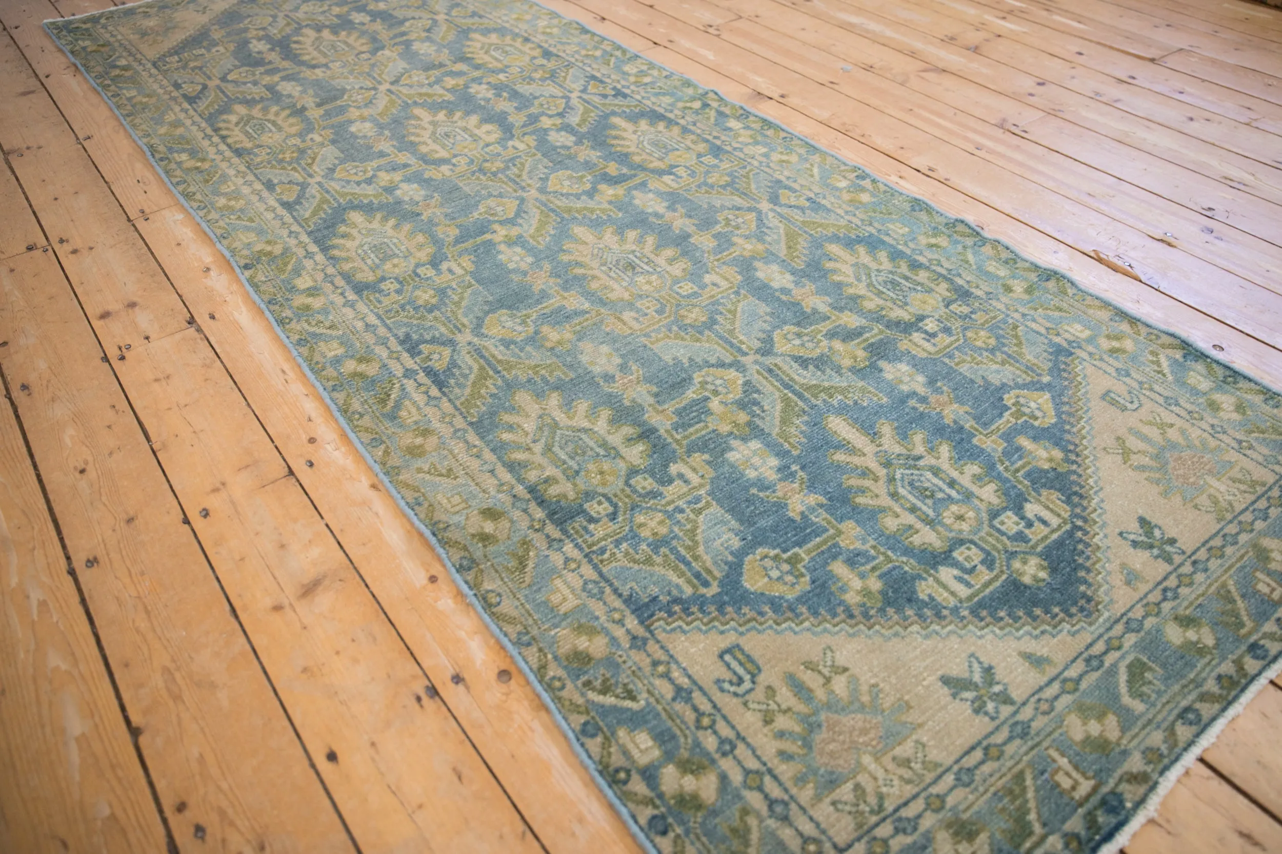 3.5x10 Vintage Distressed Hamadan Rug Runner