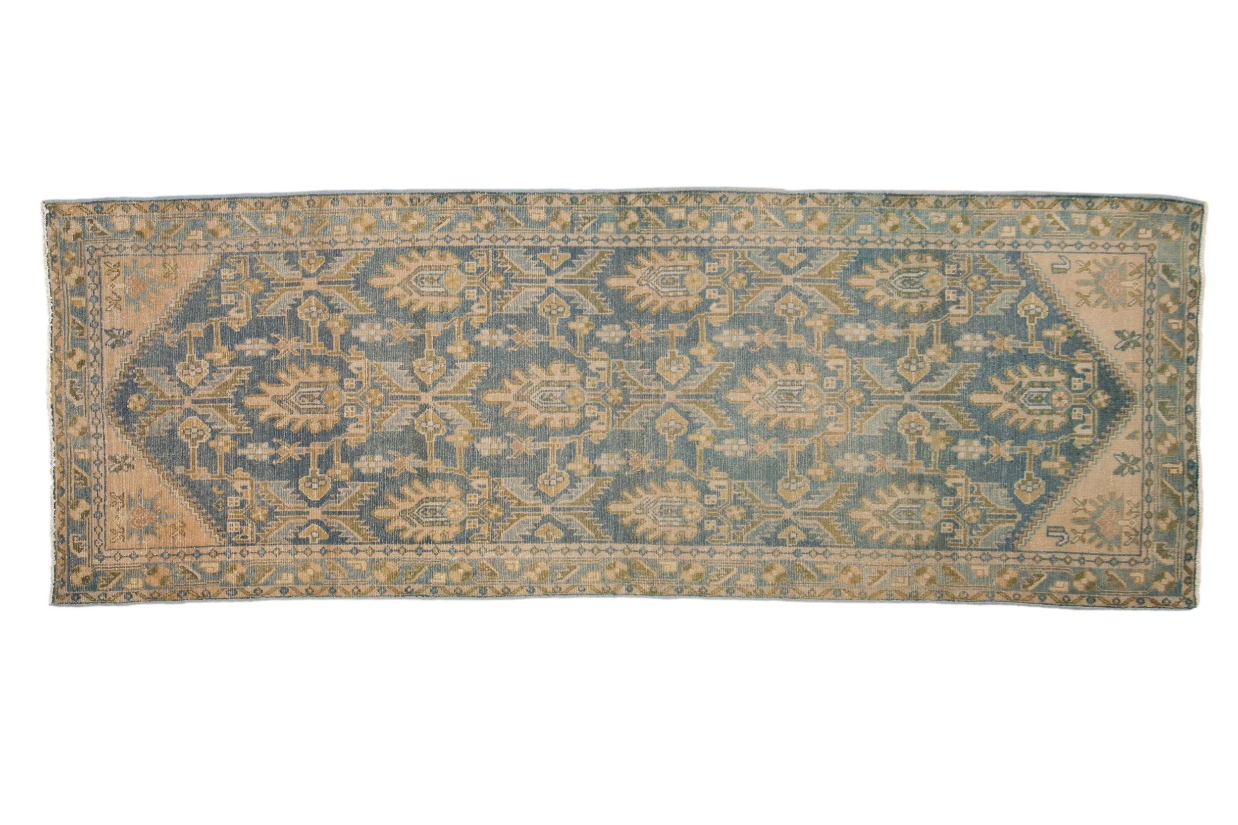 3.5x10 Vintage Distressed Hamadan Rug Runner