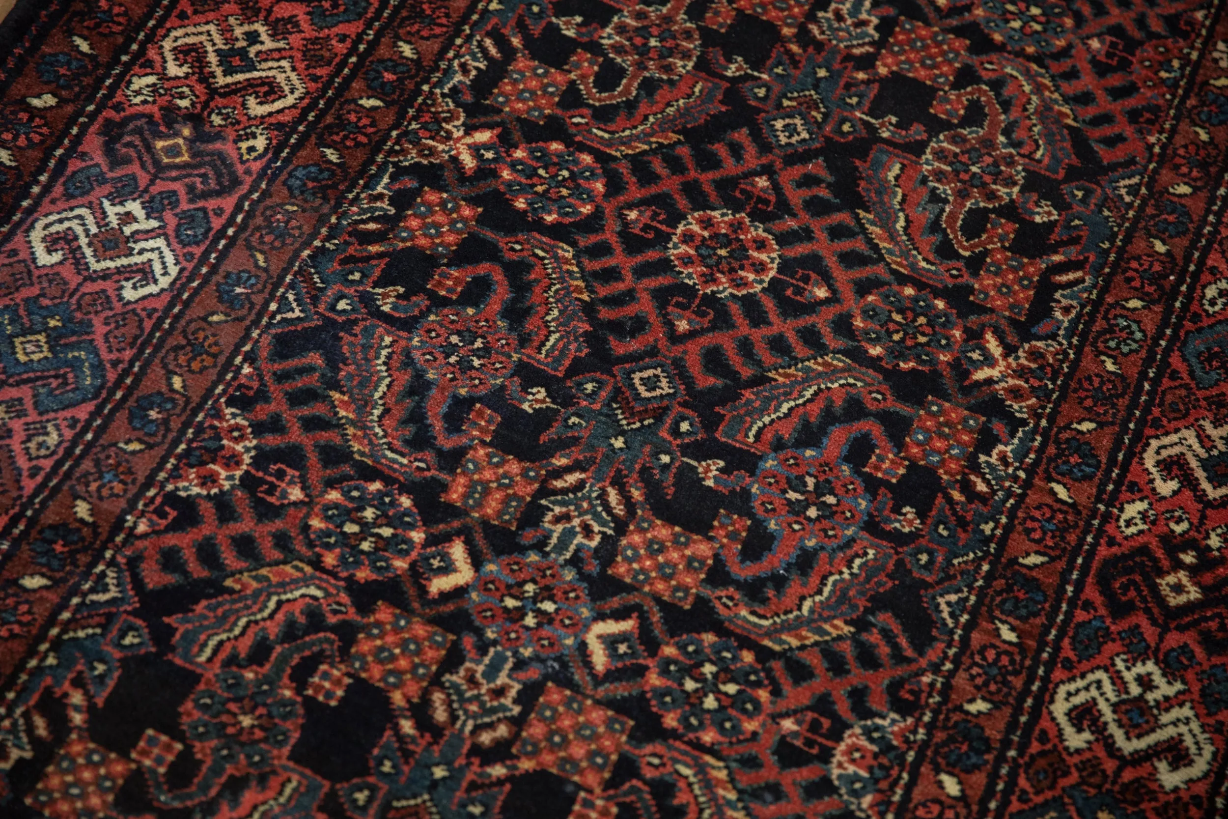 3.5x12 Vintage Hamadan Rug Runner