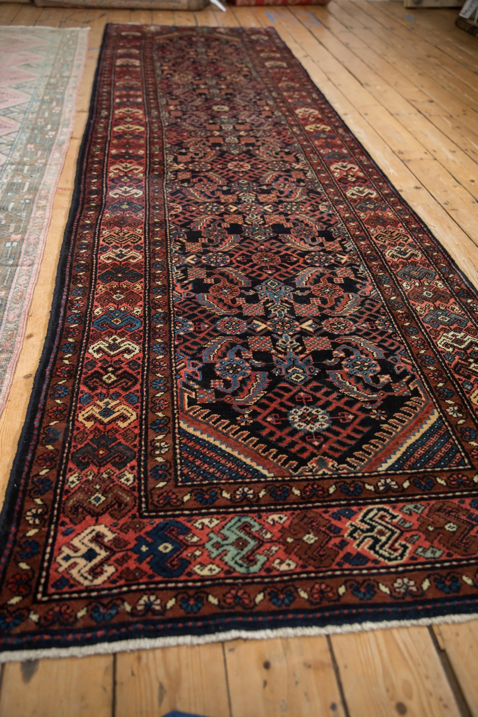 3.5x12 Vintage Hamadan Rug Runner