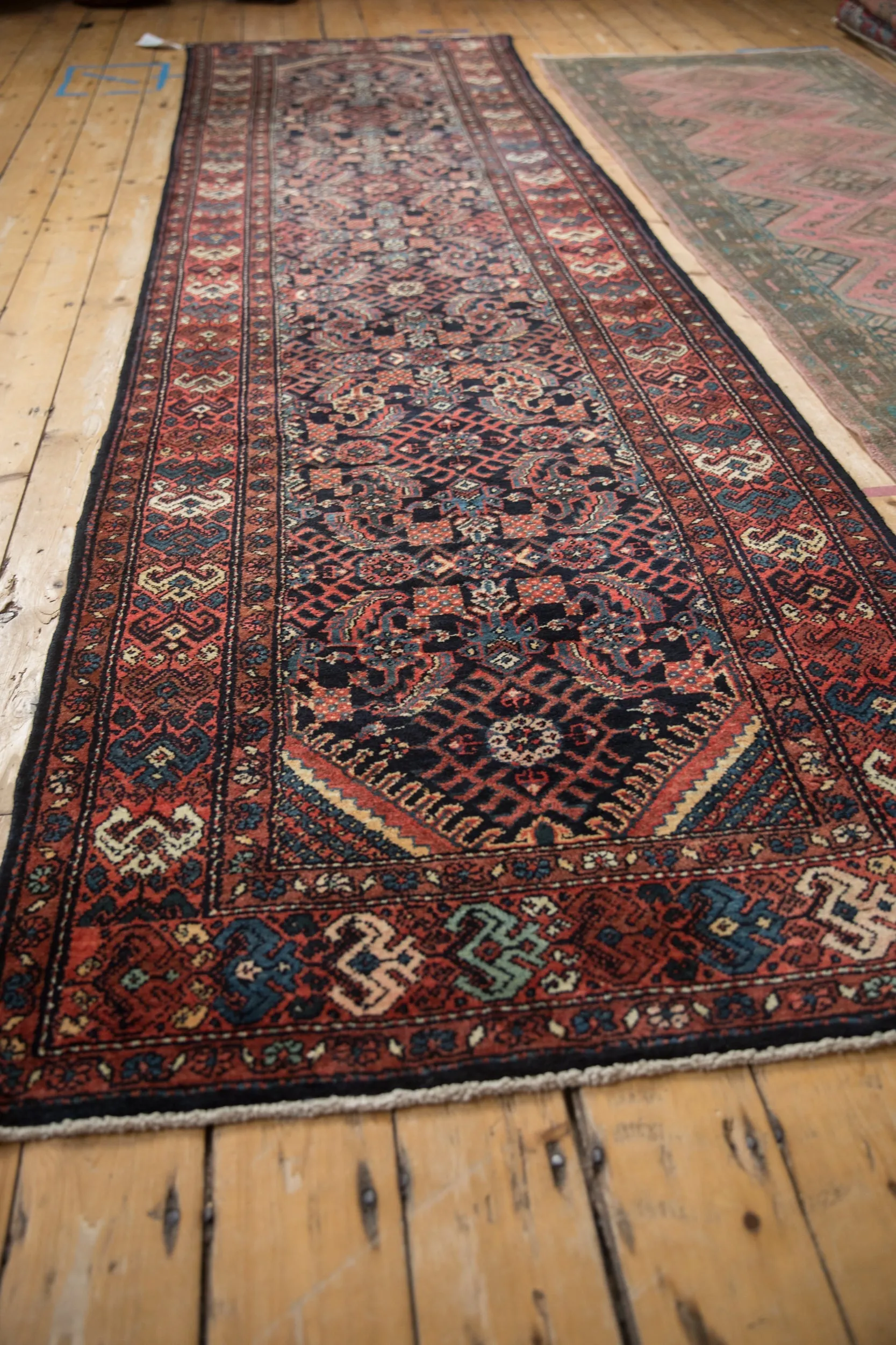 3.5x12 Vintage Hamadan Rug Runner