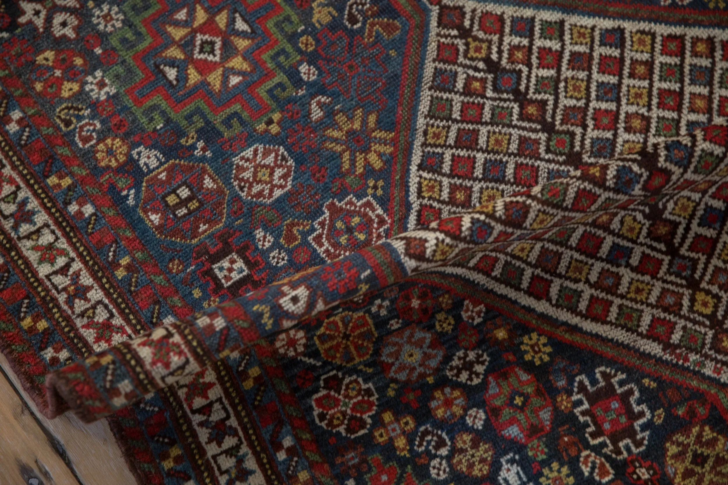 3.5x15 Antique Qashqai Rug Runner