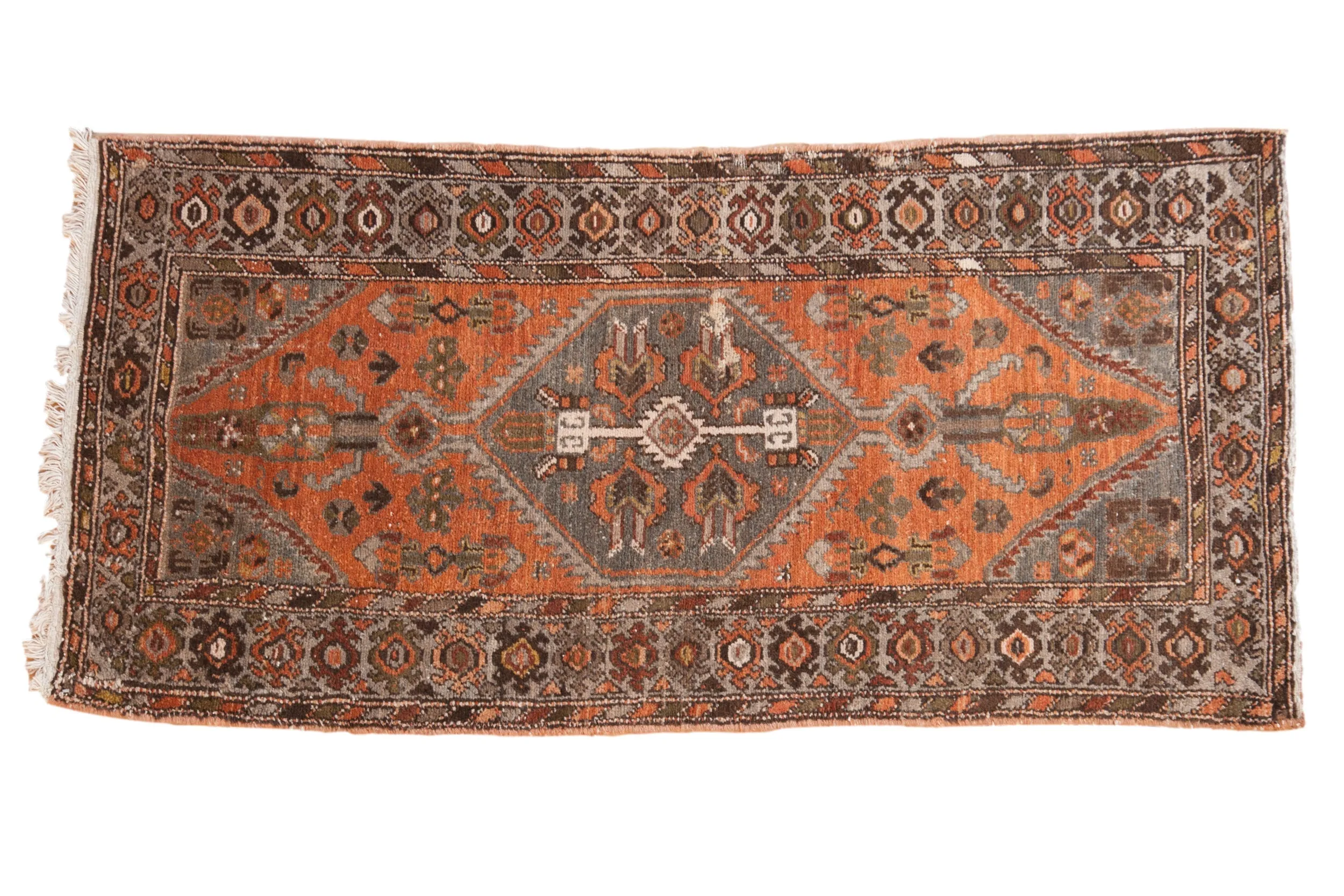 3x6.5 Vintage Distressed Hamadan Rug Runner