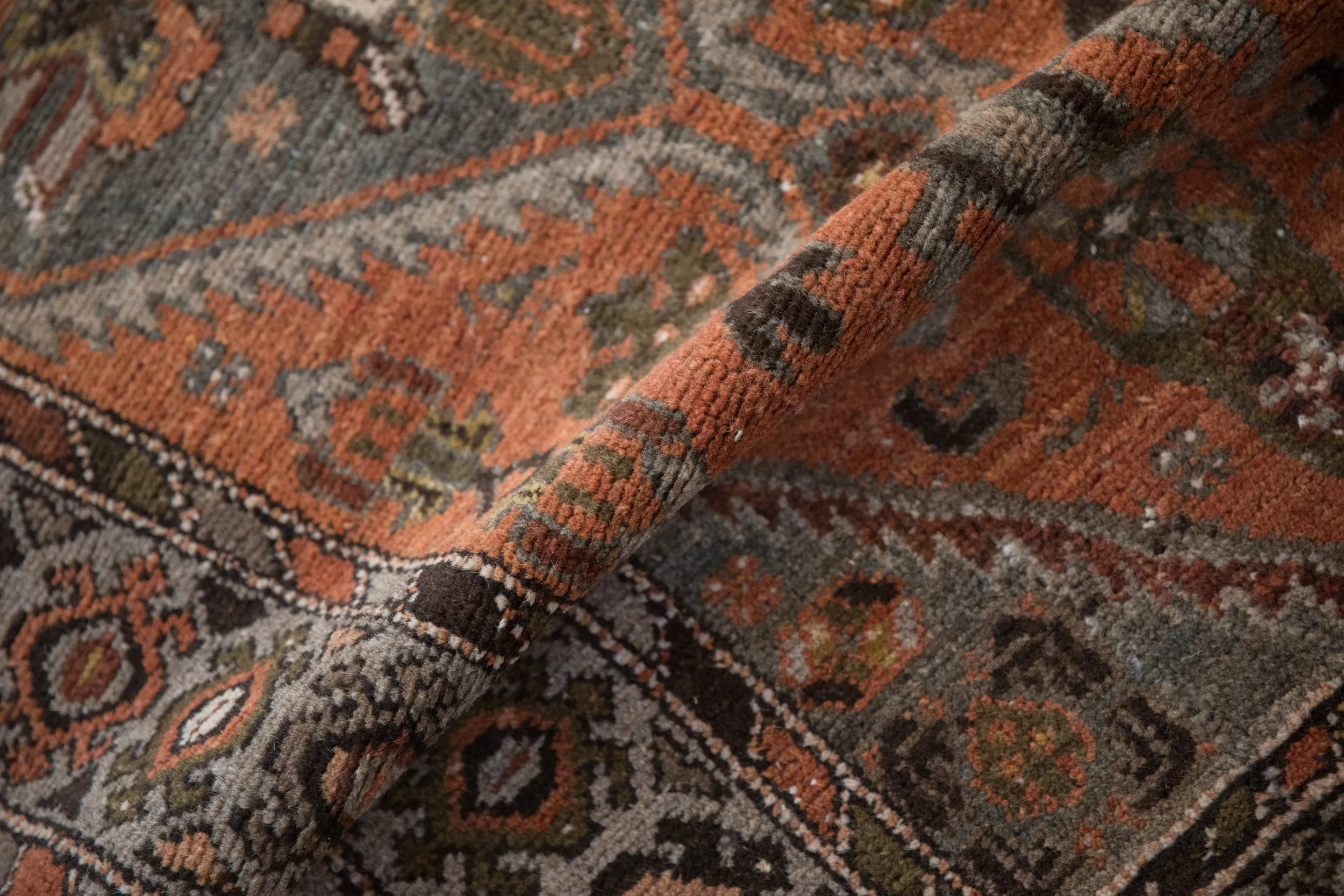 3x6.5 Vintage Distressed Hamadan Rug Runner