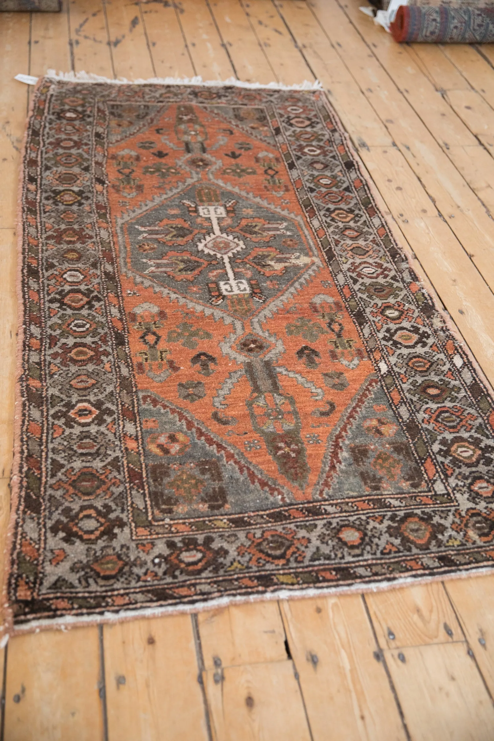 3x6.5 Vintage Distressed Hamadan Rug Runner