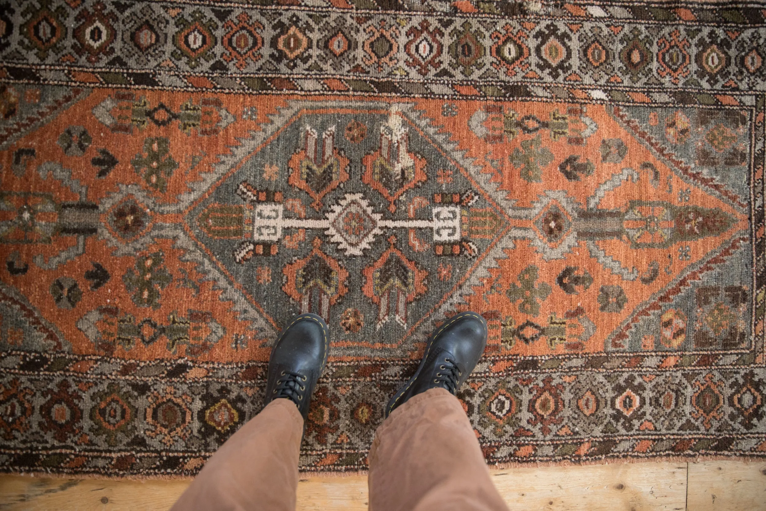 3x6.5 Vintage Distressed Hamadan Rug Runner