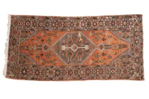 3x6.5 Vintage Distressed Hamadan Rug Runner