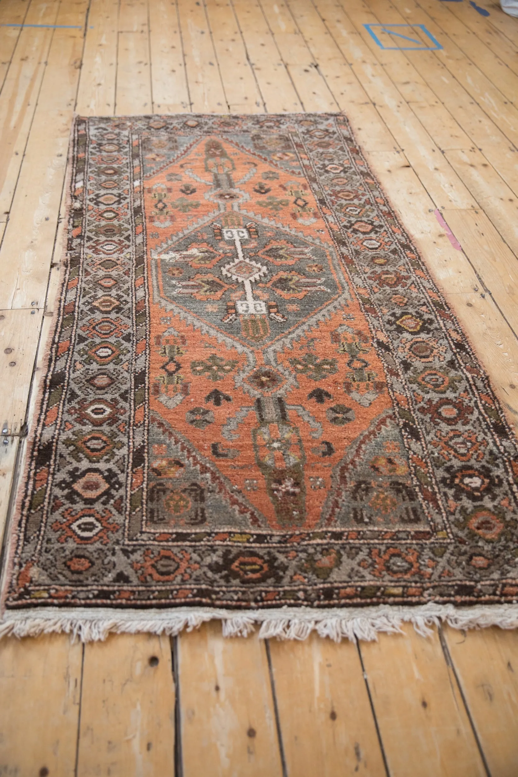 3x6.5 Vintage Distressed Hamadan Rug Runner