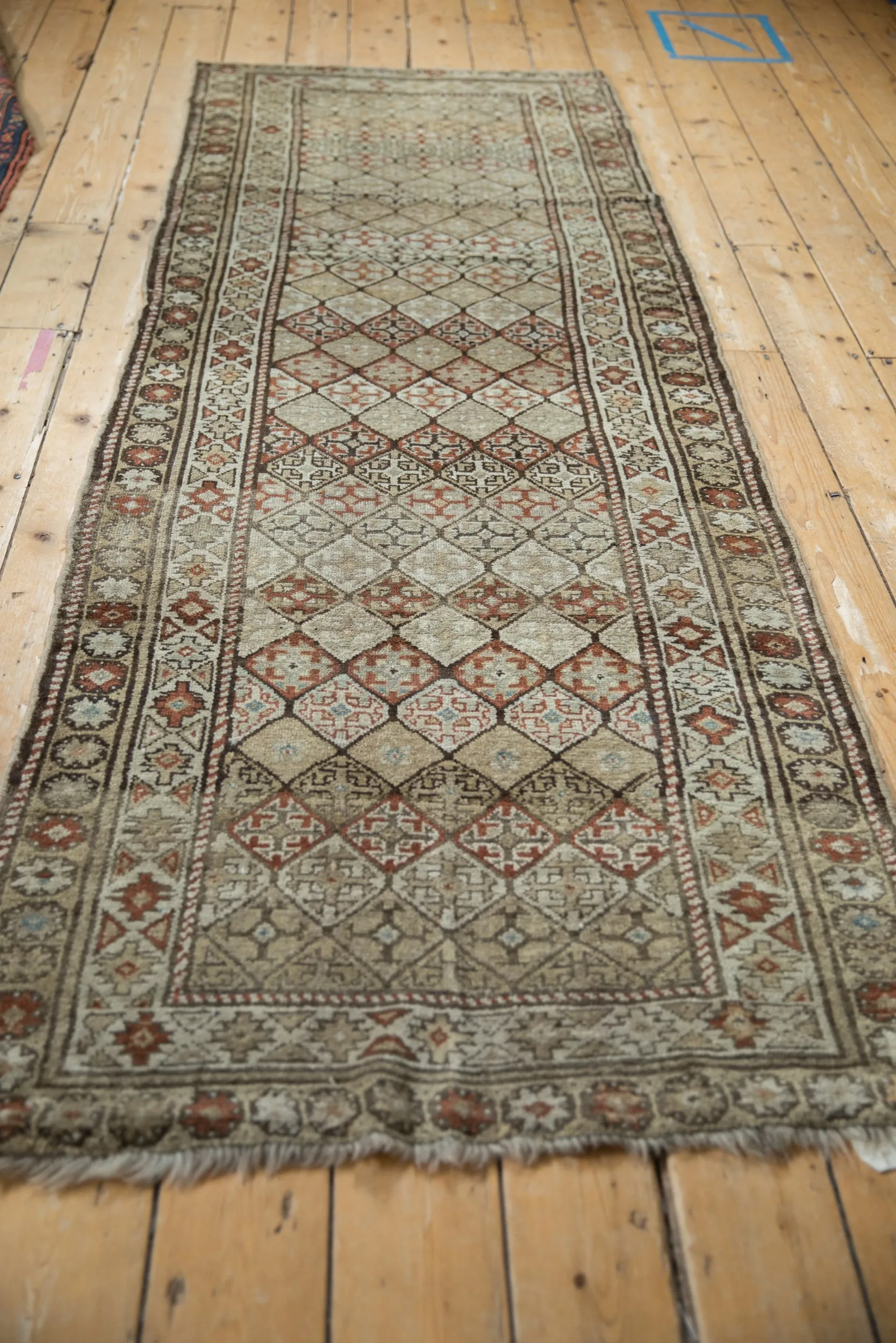 3x9 Vintage Distressed Caucasian Rug Runner