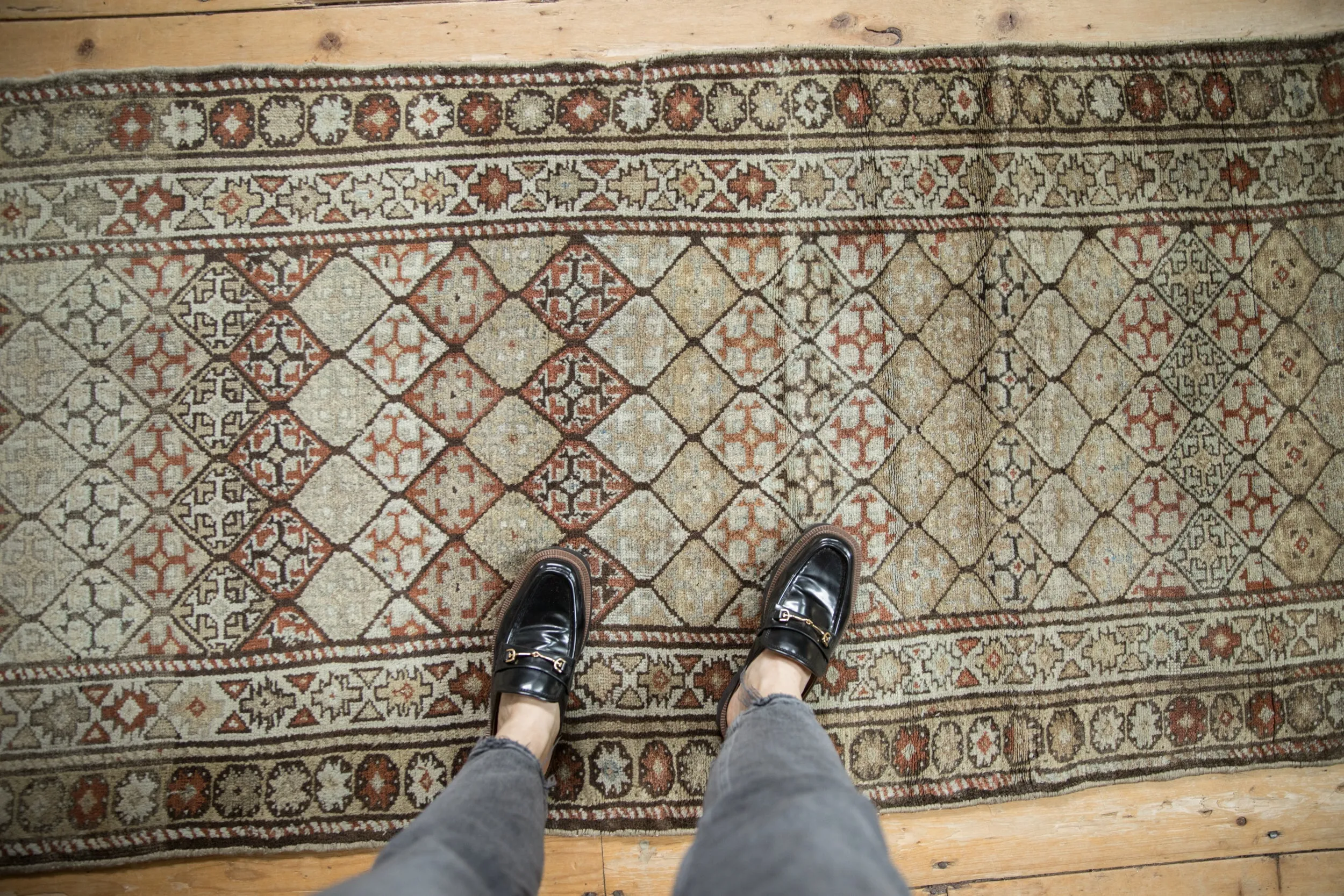 3x9 Vintage Distressed Caucasian Rug Runner