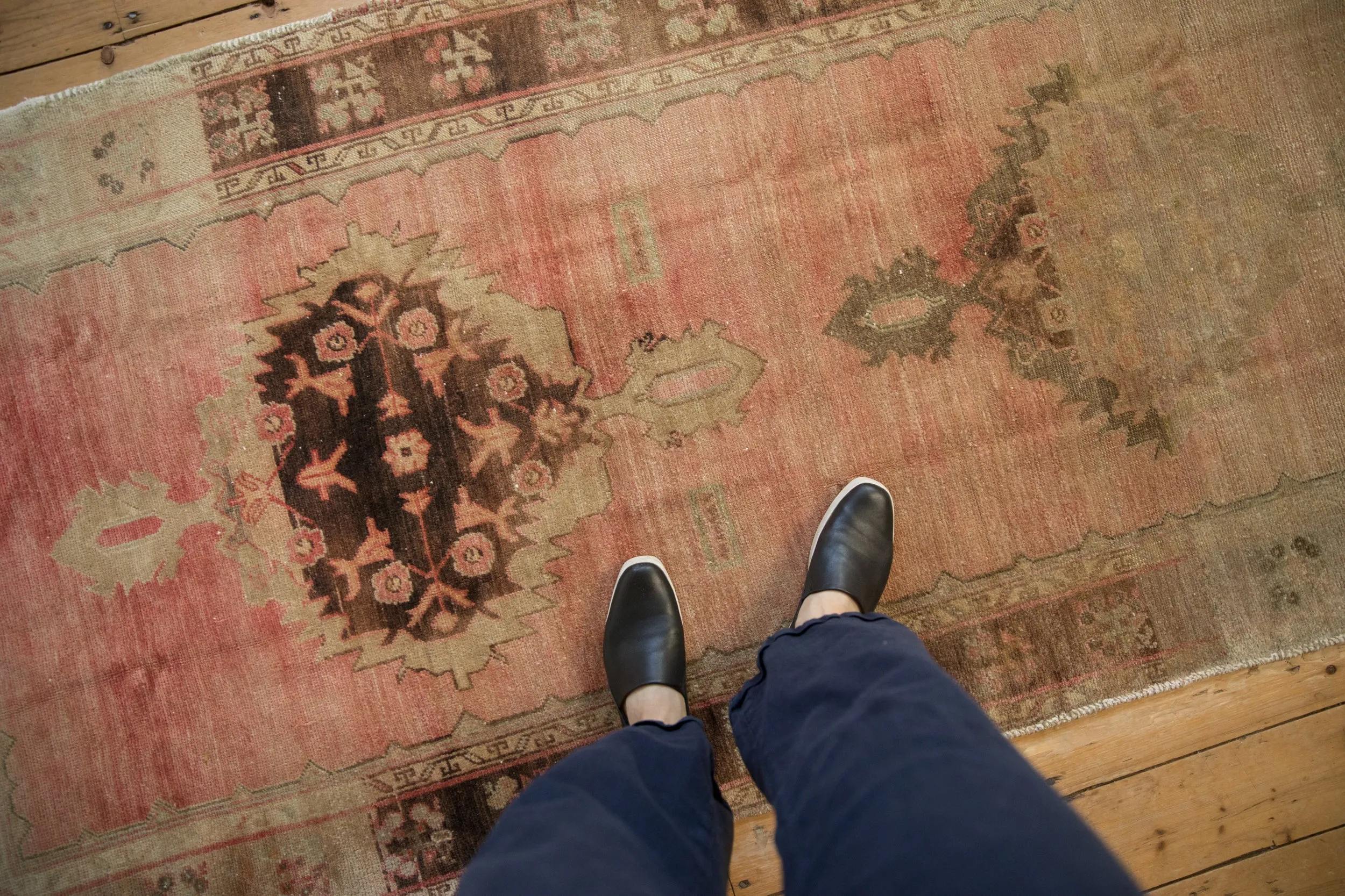 4x8.5 Vintage Distressed Oushak Rug Runner