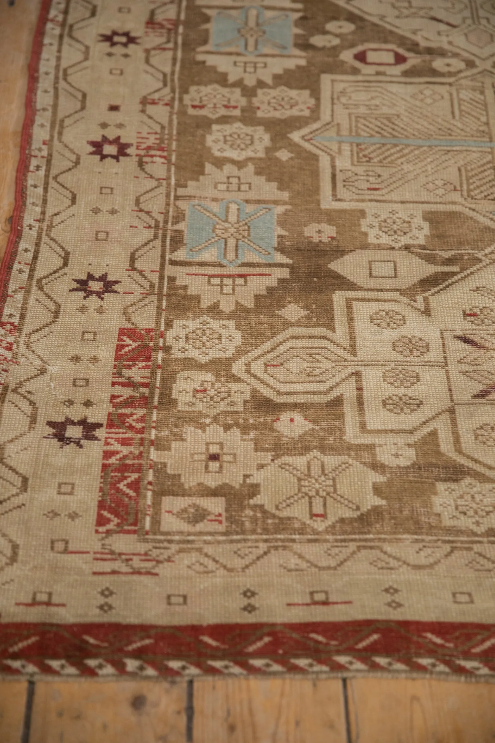 4x9.5 Antique Distressed Caucasian Rug Runner