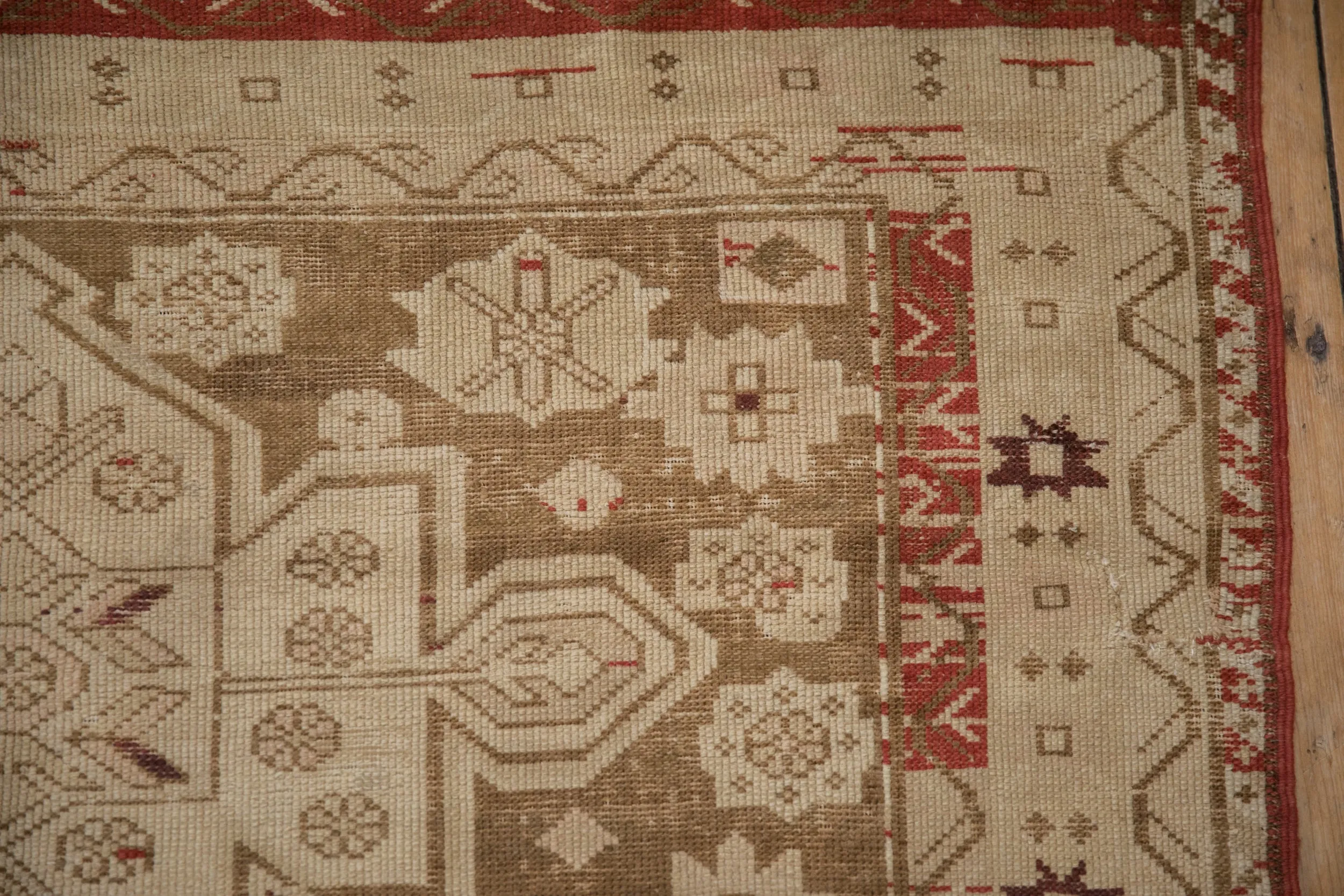 4x9.5 Antique Distressed Caucasian Rug Runner