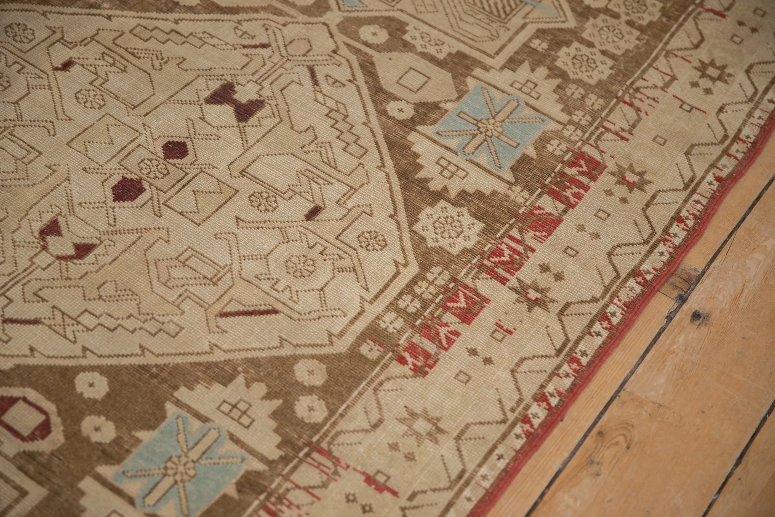 4x9.5 Antique Distressed Caucasian Rug Runner