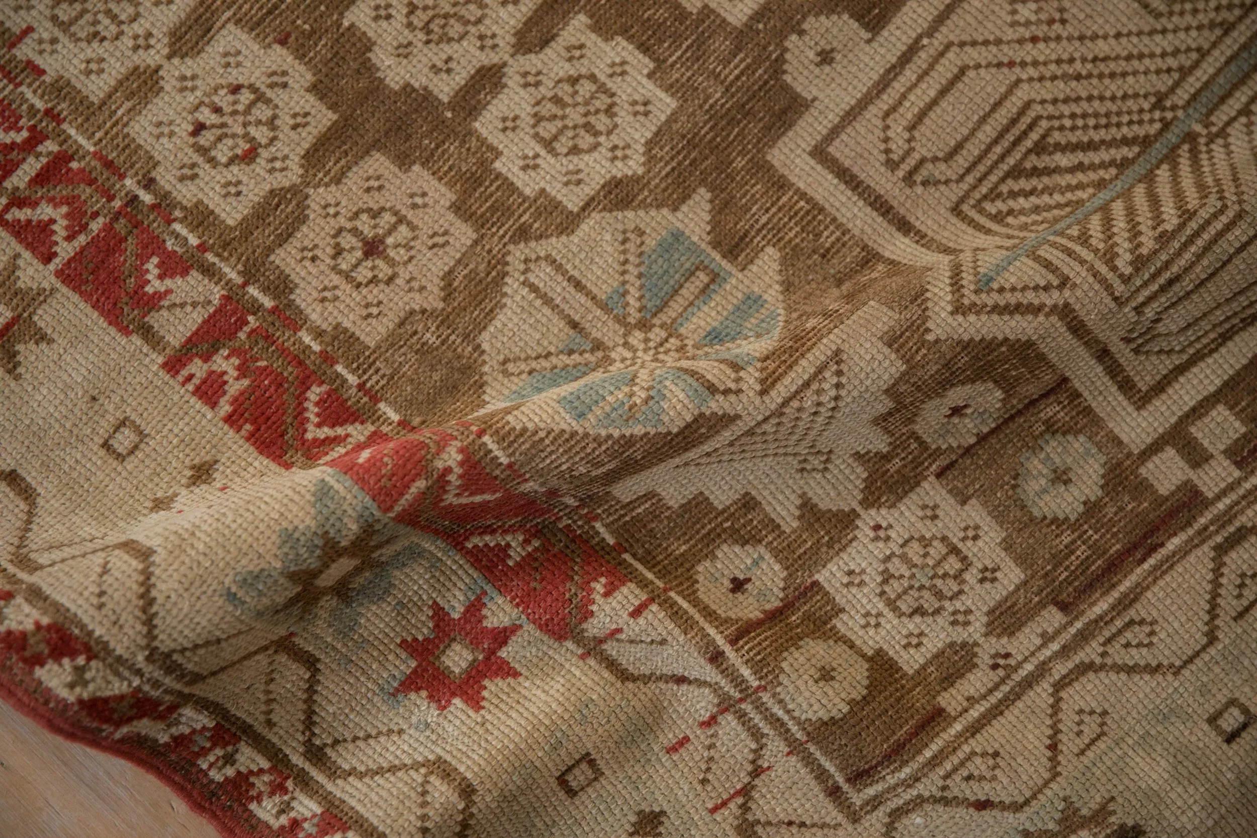 4x9.5 Antique Distressed Caucasian Rug Runner