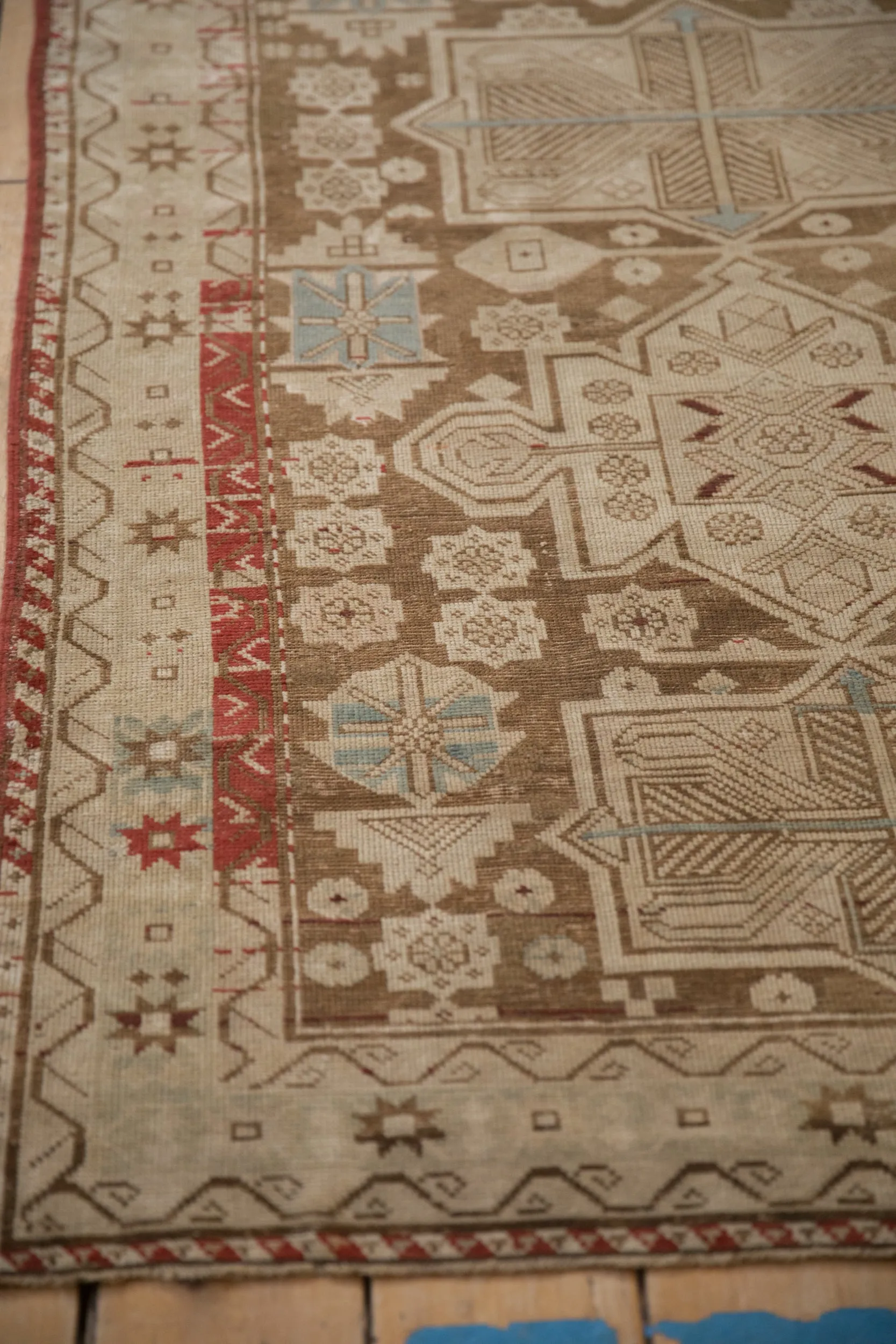 4x9.5 Antique Distressed Caucasian Rug Runner