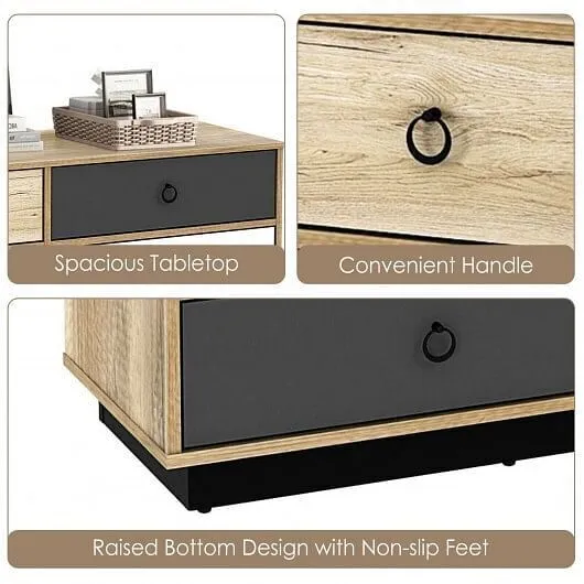 6 Drawers Double Dresser Accent Storage Tower for Bedroom Hallway Entryway - Col