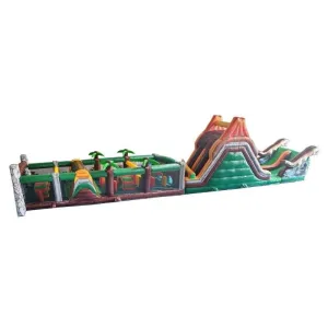 75'L Jurassic Commercial Obstacle Course Wet n Dry