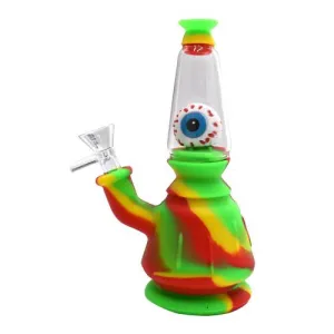 7" Eyeball Inspired Silicone Waterpipe - Color May Vary - (1 OR 3 Count)