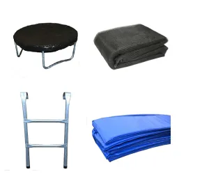 8 Ft Trampoline Accessory pack - Cover, Blue Pad, Netting and Ladder