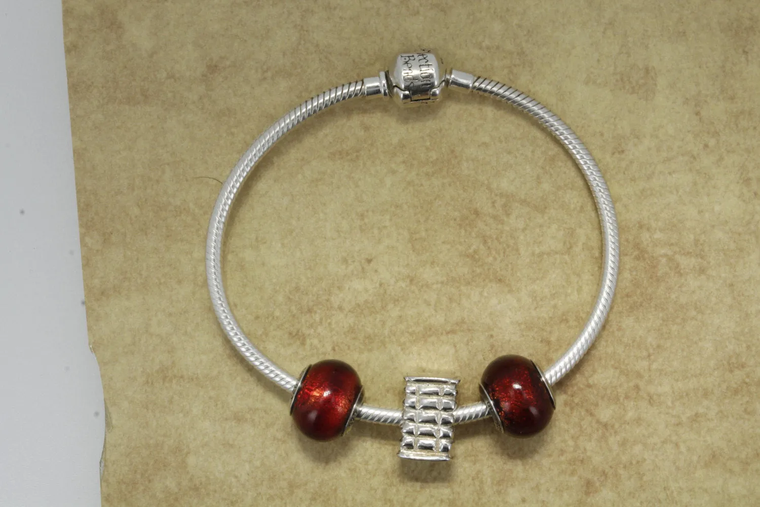 925 Sterling Silver Cotton Bale Slide Charm Bracelet