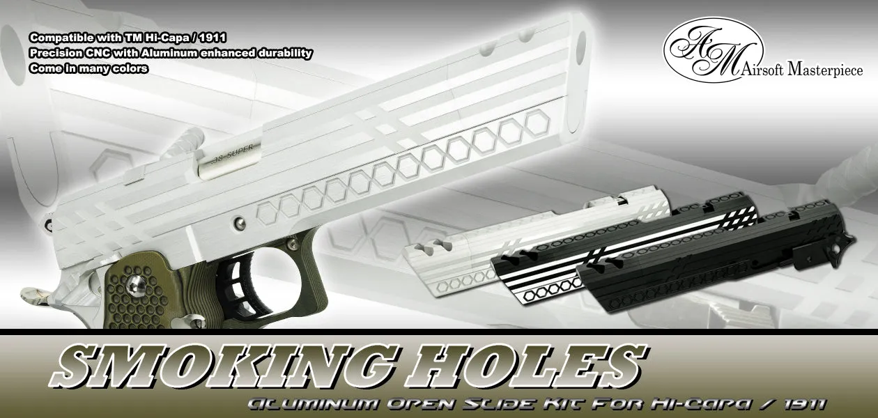 Airsoft Masterpiece SMOKING HOLES Open Slide Kit for Hi-CAPA (Silver)
