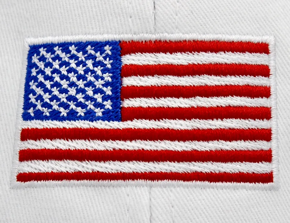 American Flag Hat (100% Made in USA)  - Red Brim