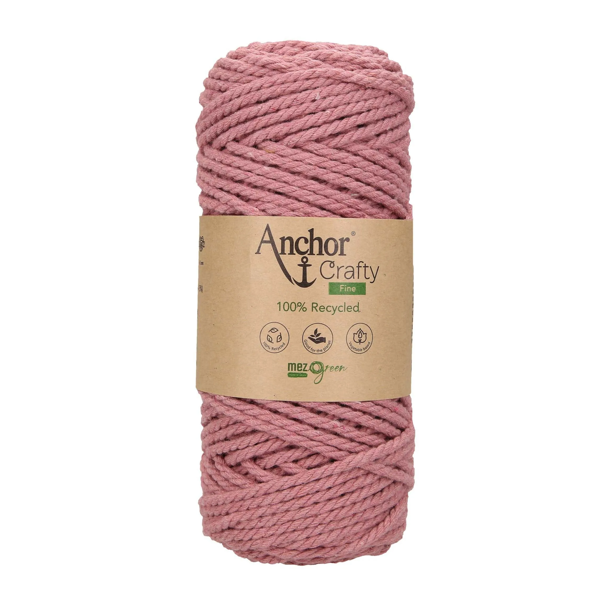 Anchor 3mm 250g 100% Recycled Soft 3-Ply Twisted Eco-Friendly Yarn - Knitting Crocheting Crafts - Various Colours