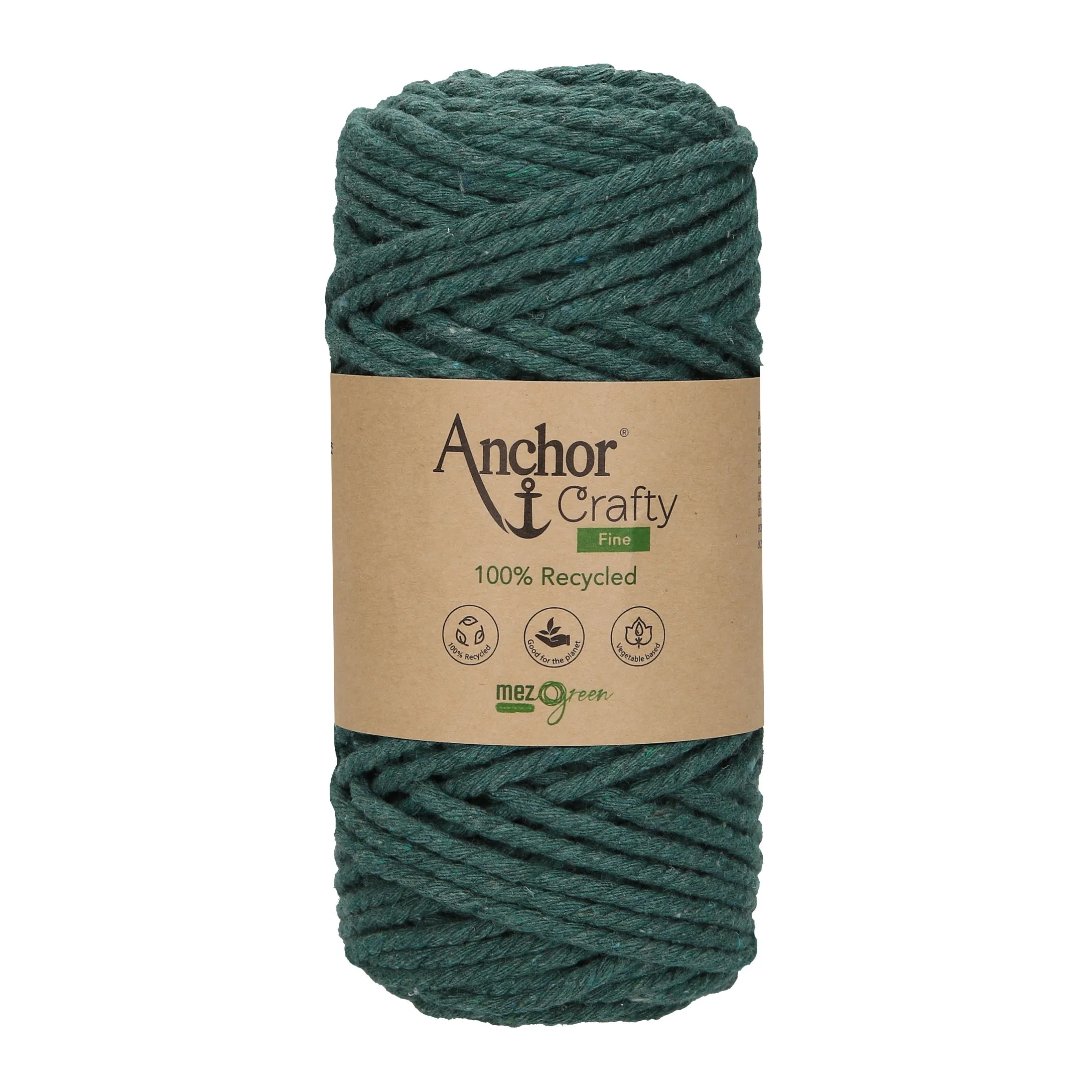 Anchor 3mm 250g 100% Recycled Soft 3-Ply Twisted Eco-Friendly Yarn - Knitting Crocheting Crafts - Various Colours