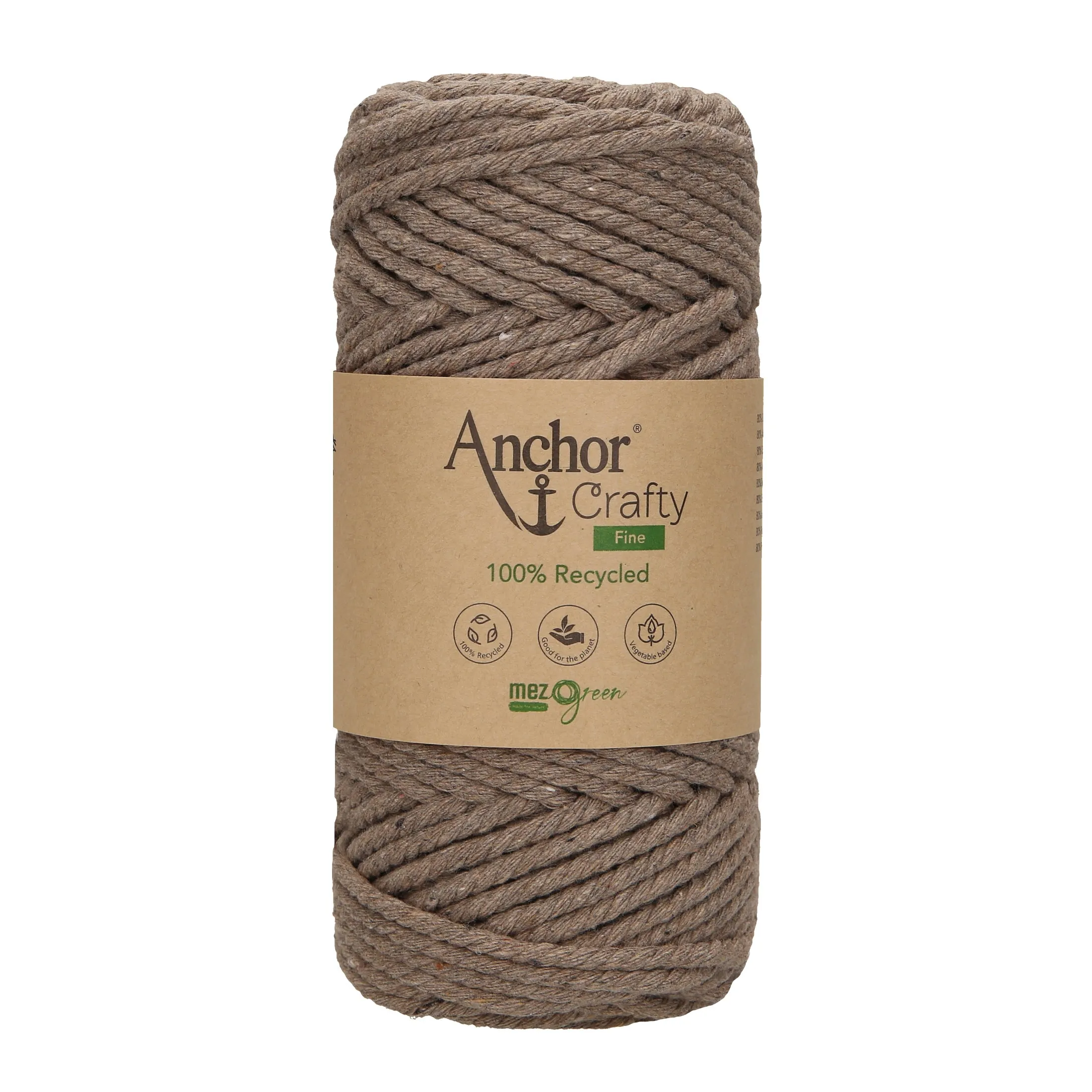 Anchor 3mm 250g 100% Recycled Soft 3-Ply Twisted Eco-Friendly Yarn - Knitting Crocheting Crafts - Various Colours