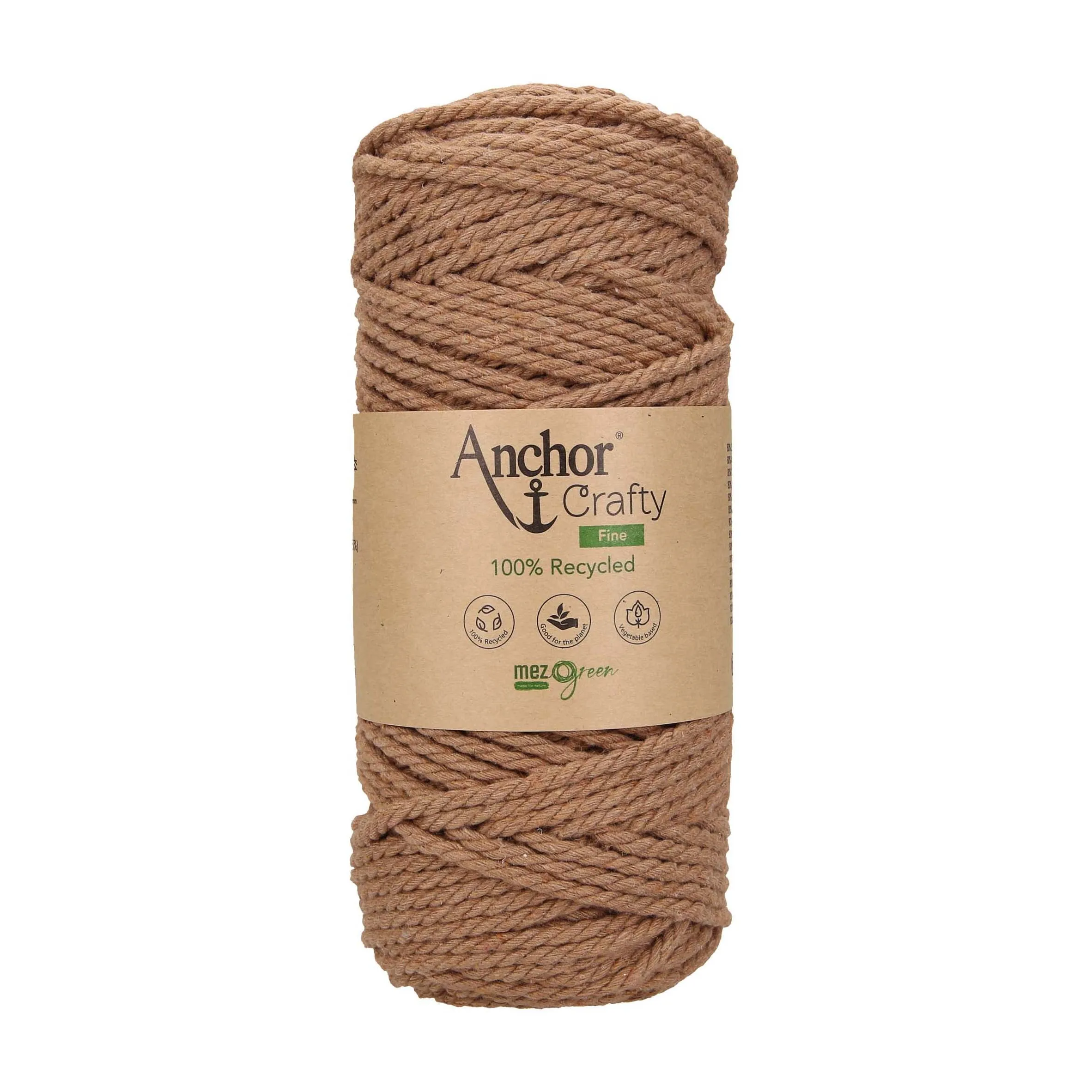 Anchor 3mm 250g 100% Recycled Soft 3-Ply Twisted Eco-Friendly Yarn - Knitting Crocheting Crafts - Various Colours