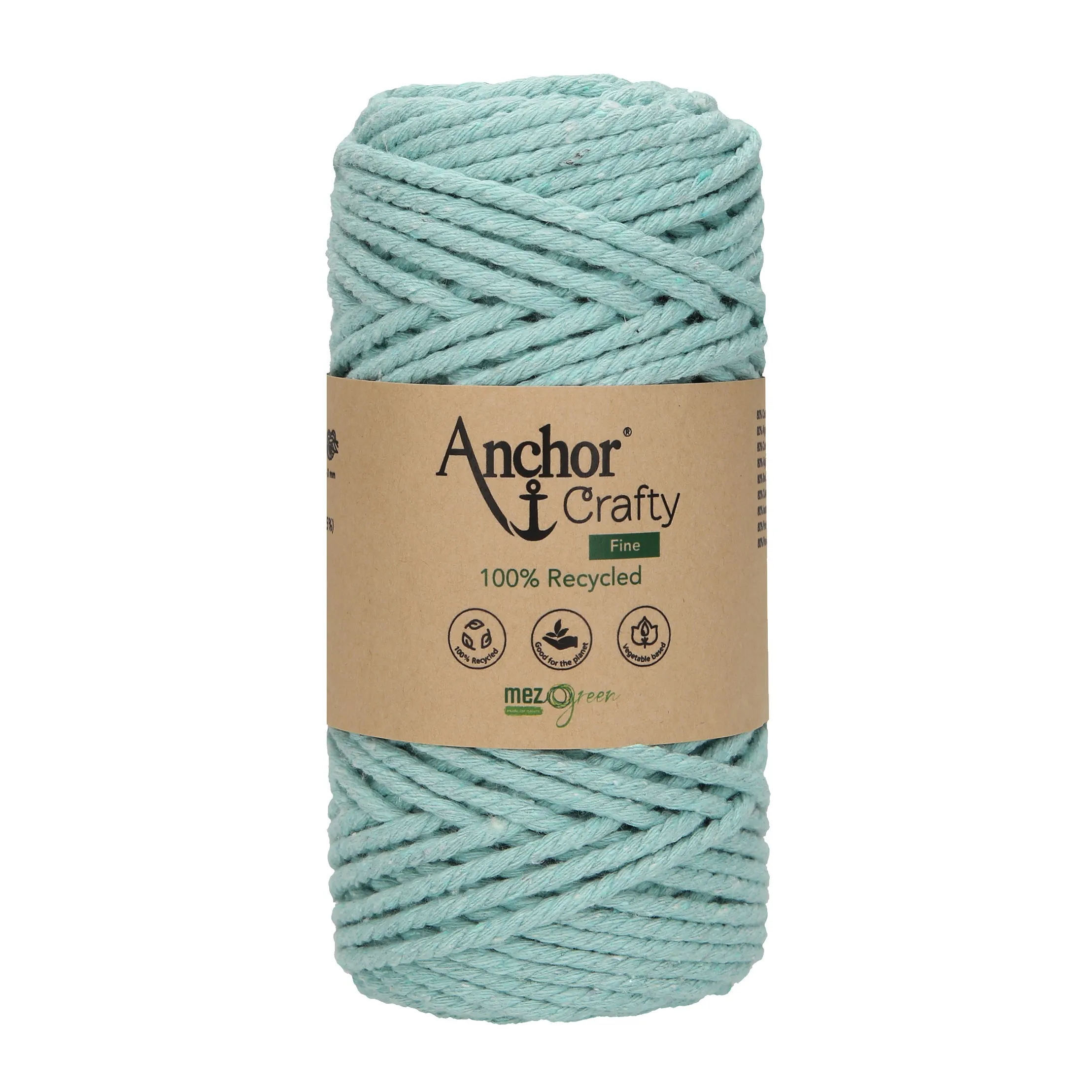 Anchor 3mm 250g 100% Recycled Soft 3-Ply Twisted Eco-Friendly Yarn - Knitting Crocheting Crafts - Various Colours