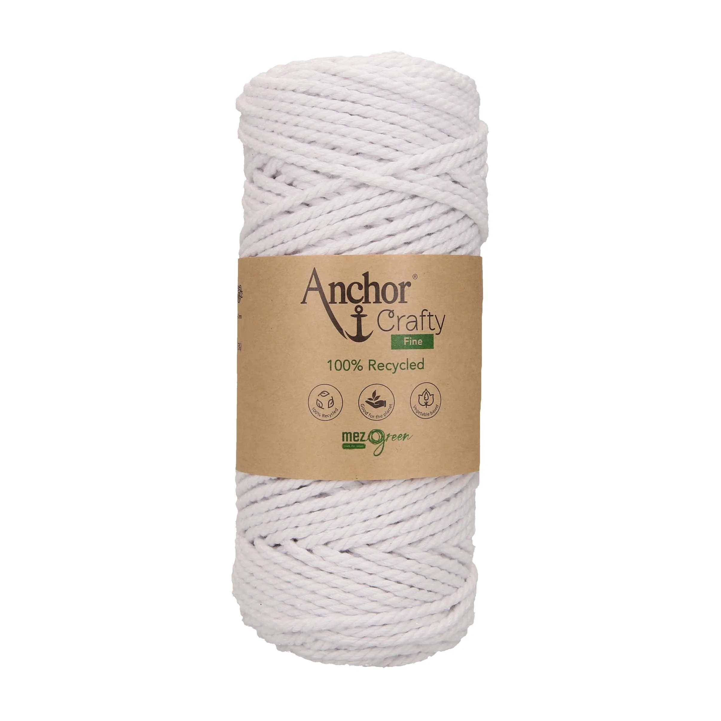 Anchor 3mm 250g 100% Recycled Soft 3-Ply Twisted Eco-Friendly Yarn - Knitting Crocheting Crafts - Various Colours
