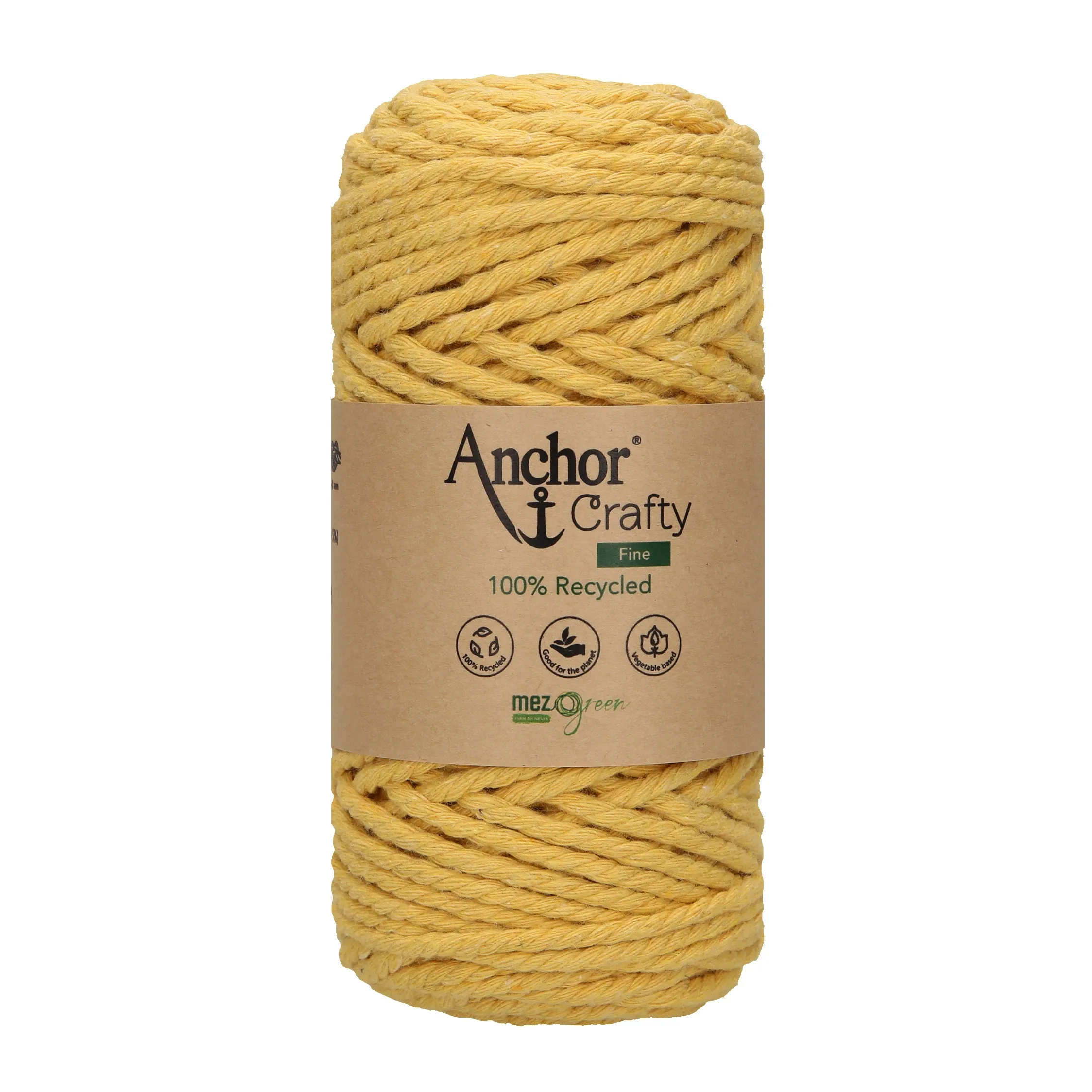 Anchor 3mm 250g 100% Recycled Soft 3-Ply Twisted Eco-Friendly Yarn - Knitting Crocheting Crafts - Various Colours